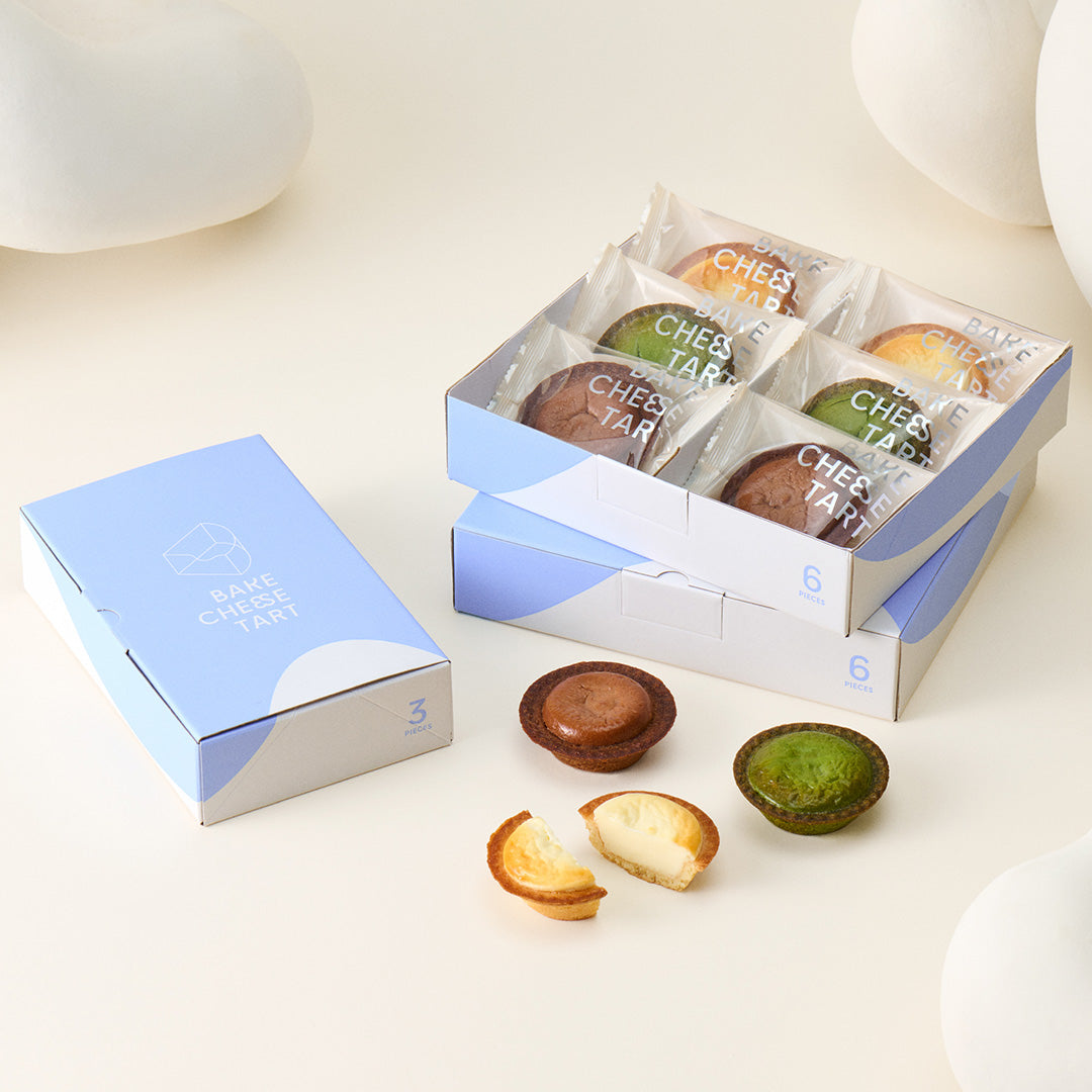 チーズタルト6P BOX〈オリジナルチーズタルト2個・抹茶チーズタルト2個・チョコレートチーズタルト2個〉