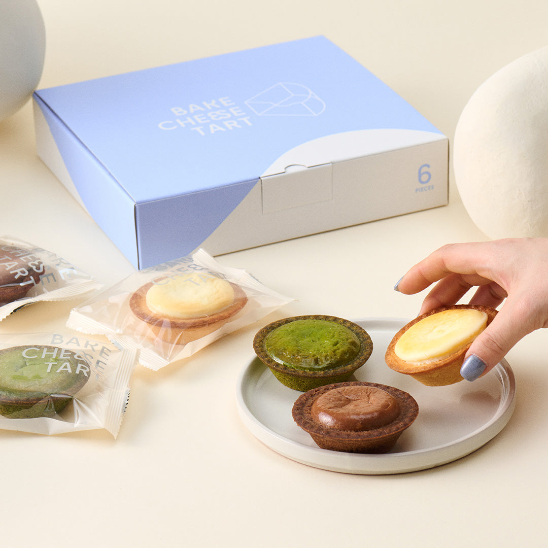 チーズタルト6P BOX〈オリジナルチーズタルト2個・抹茶チーズタルト2個・チョコレートチーズタルト2個〉