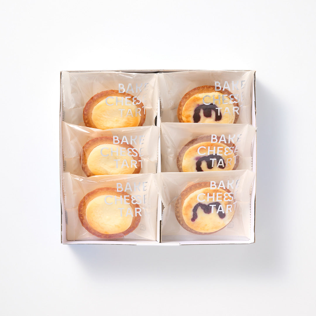 チーズタルト6P BOX〈オリジナルチーズタルト3個・ブルーベリーチーズタルト3個〉