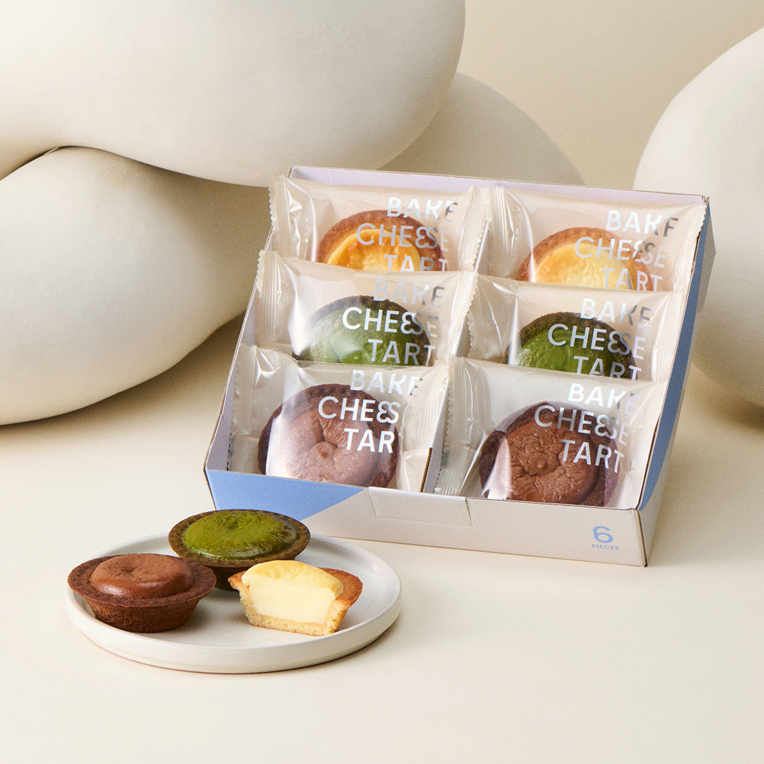 チーズタルト6P BOX〈オリジナルチーズタルト2個・抹茶チーズタルト2個・チョコレートチーズタルト2個〉