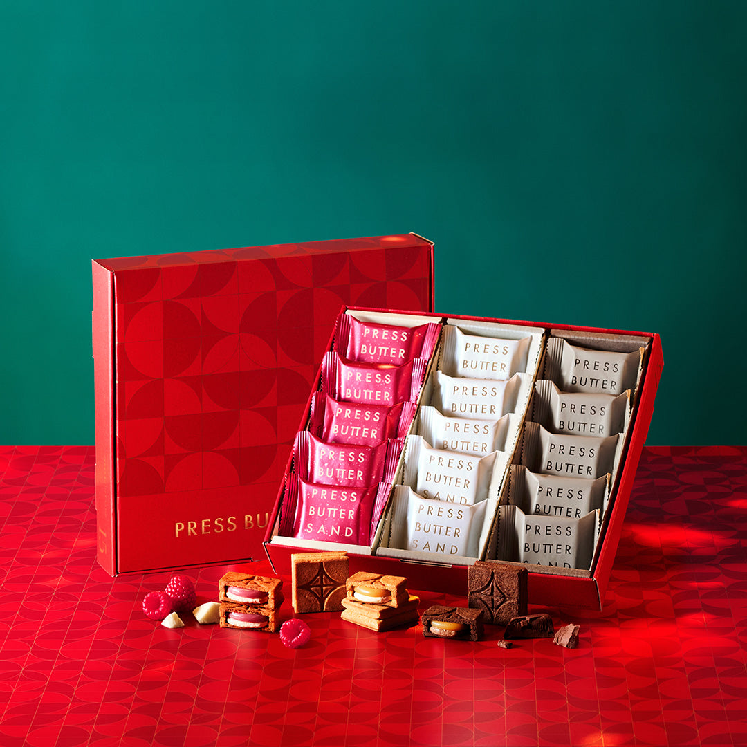 【季節限定デザイン】バターサンド3種セット贈り物〈チョコレート・ラズベリーホワイトショコラ〉15個入