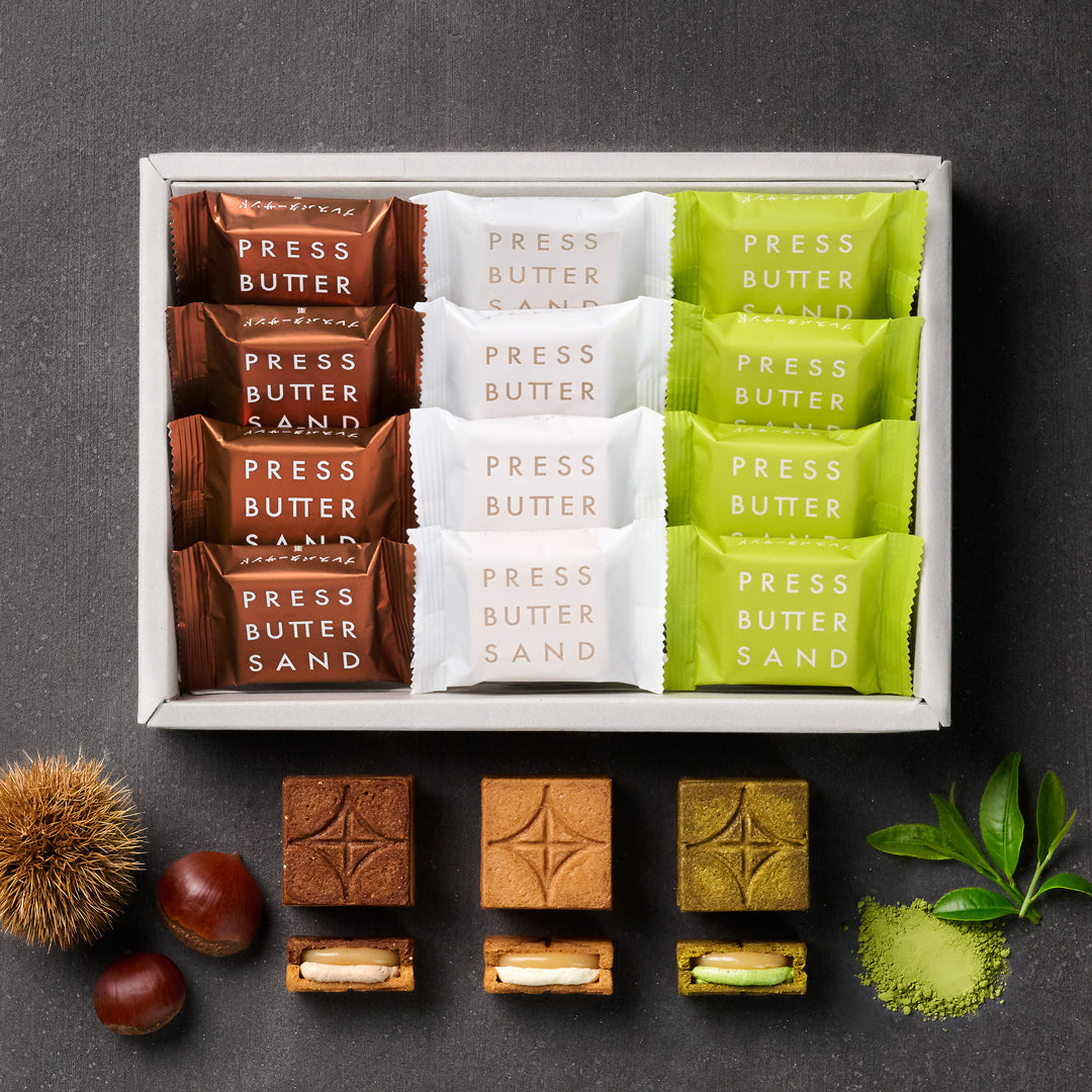 バターサンド3種詰合せ〈栗・宇治抹茶〉 12個入