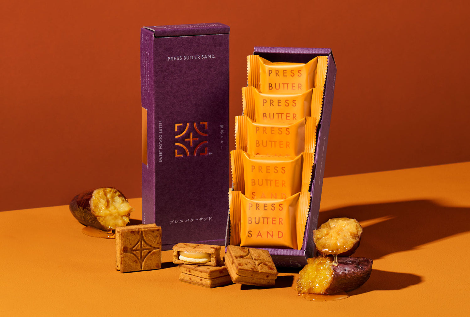 【PRESS BUTTER SAND】9/1（月）より一般販売開始／濃厚甘美な自信作「バターサンド〈蜜芋バター〉」