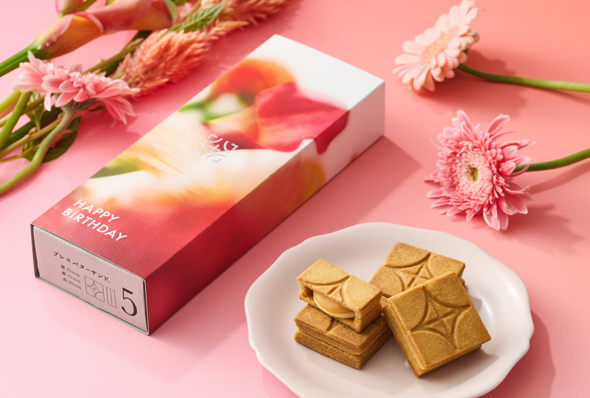 【PRESS BUTTER SAND】一部オンライン限定！「バターサンド 5個入」に、2種のメッセージスリーブが登場