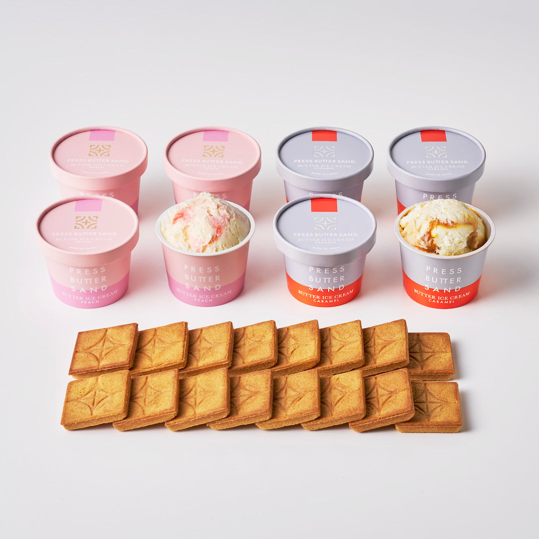 バターアイスクリーム〈桃・キャラメル〉・クッキーセット