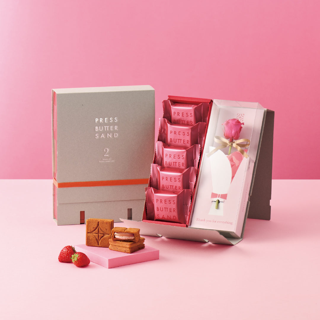 バターサンド〈贅沢いちご〉5個入＆ローズギフトセット