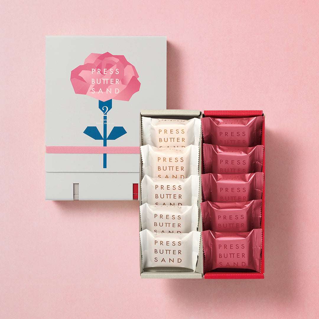 【母の日限定デザイン】バターサンド2種セット贈り物〈贅沢いちご〉10個入